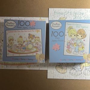 💟🧩 2 adorable 100 piece “Precious Moments” puzzles. Complete.